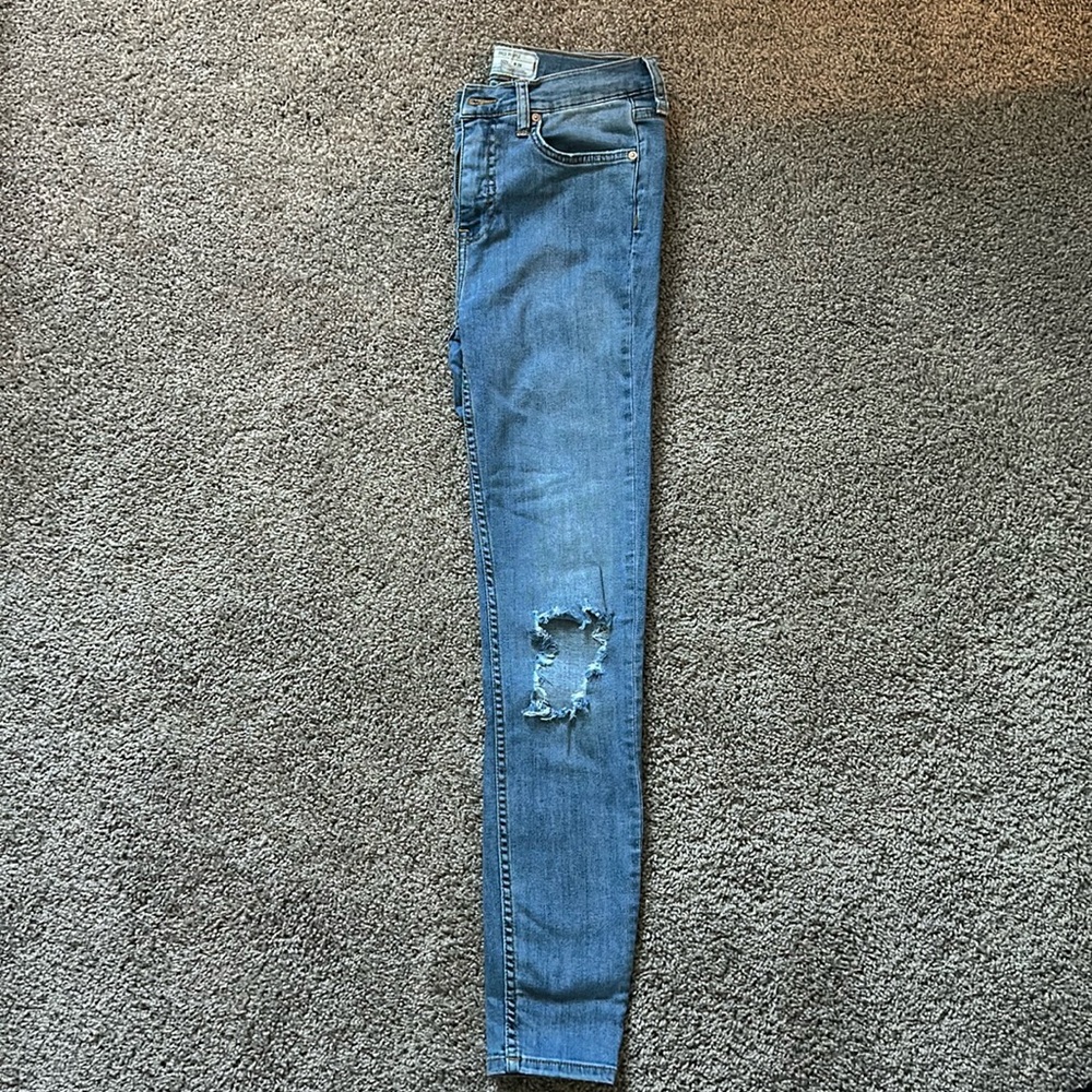 Free People Women’s Busted Denim Distressed Skinny Jeans